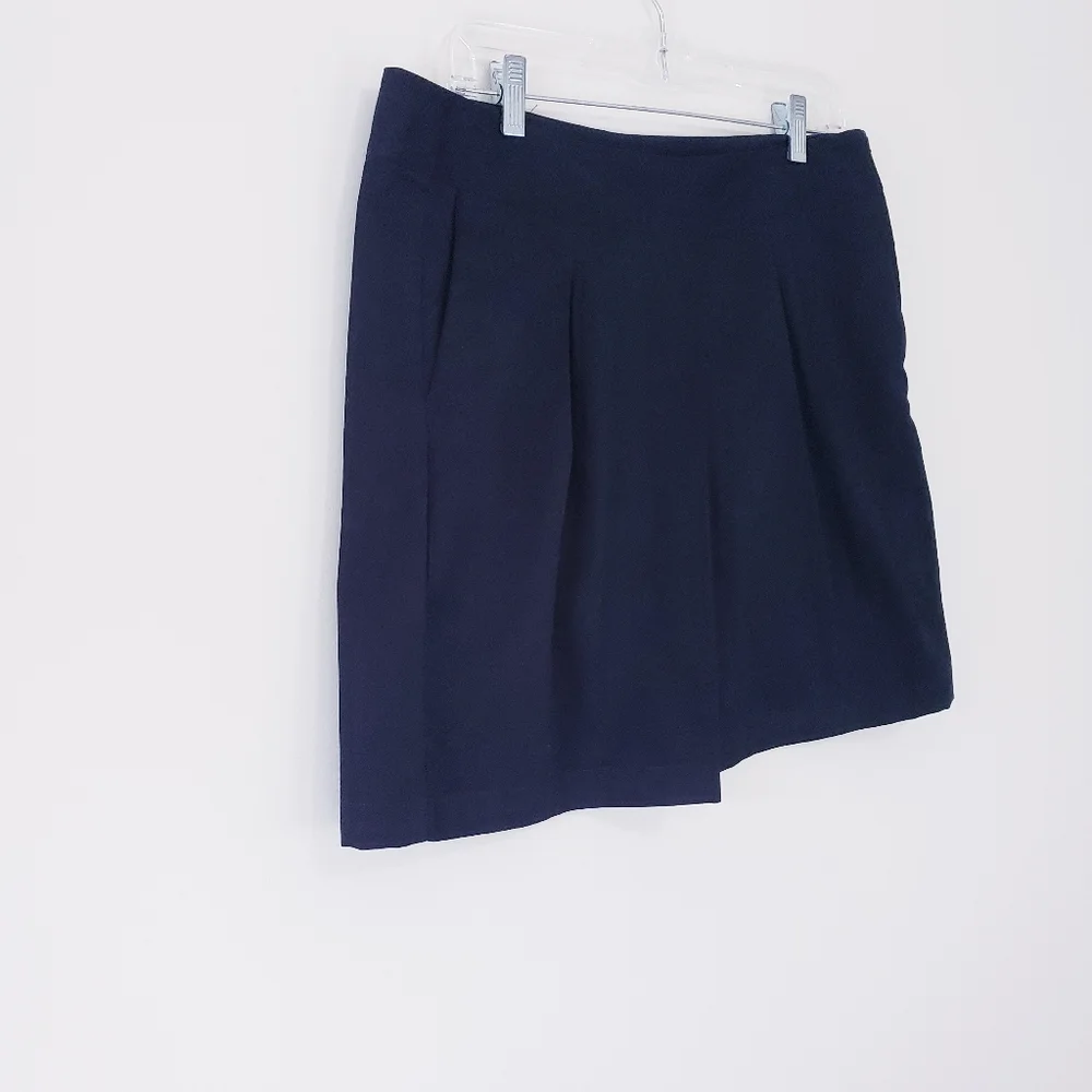 Lands End Black Pleated Uniform Skirt Top Of Knee Womens Size 8